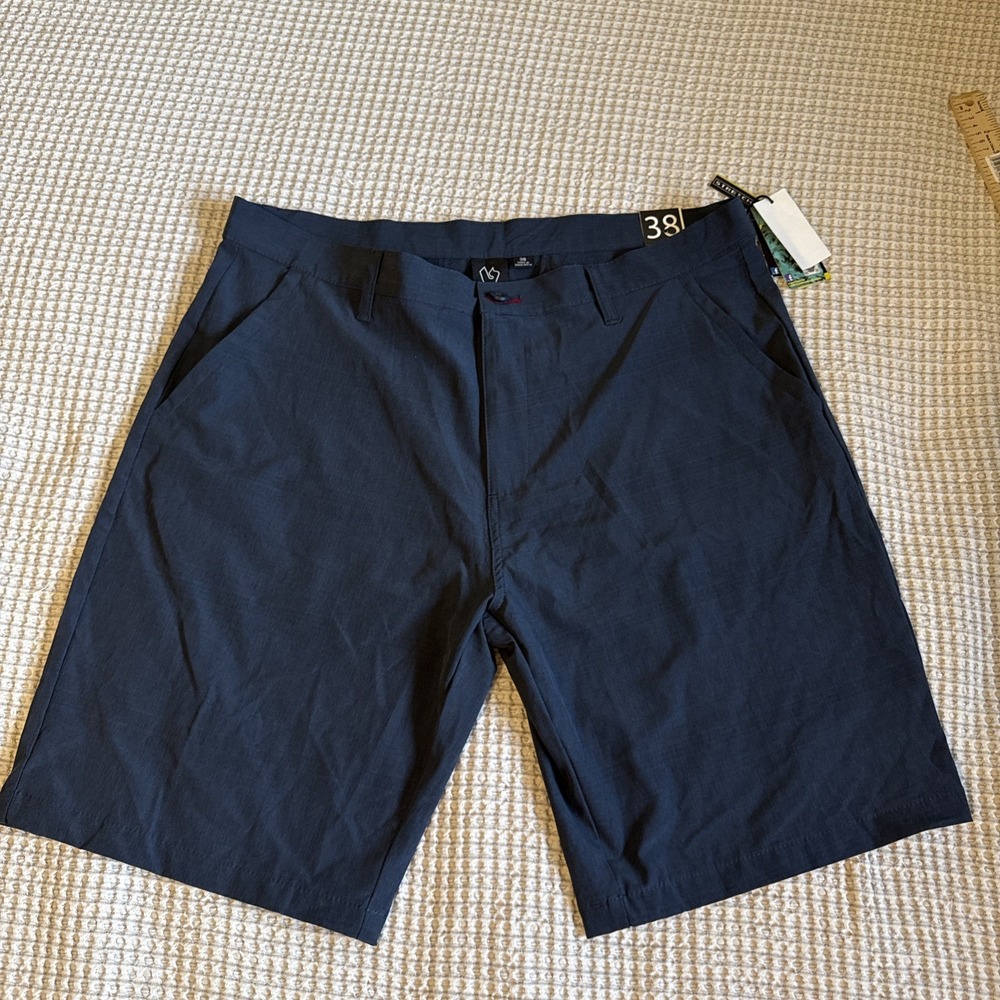 NWT Burnside Hybrid Shorts Men's Size 38 Navy Blue Performance Stretch Walkshort